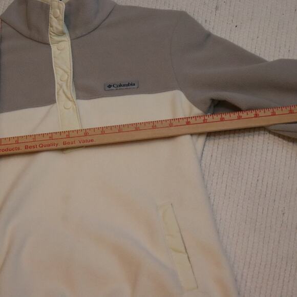 Columbia Women’s XS Half Snap Fleece Pullover – Cream & Taupe - Picture 5 of 7
